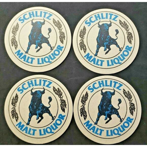 Schlitz Malt Liquor Other - Vintage 1970's Schlitz Malt Liquor Beer Coasters 3.5" (4) NOS PB59